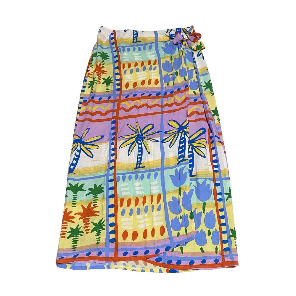 VTG Jams World Sarong Wrap Skirt Womens L Tropical Lightweight Beach Cover Up